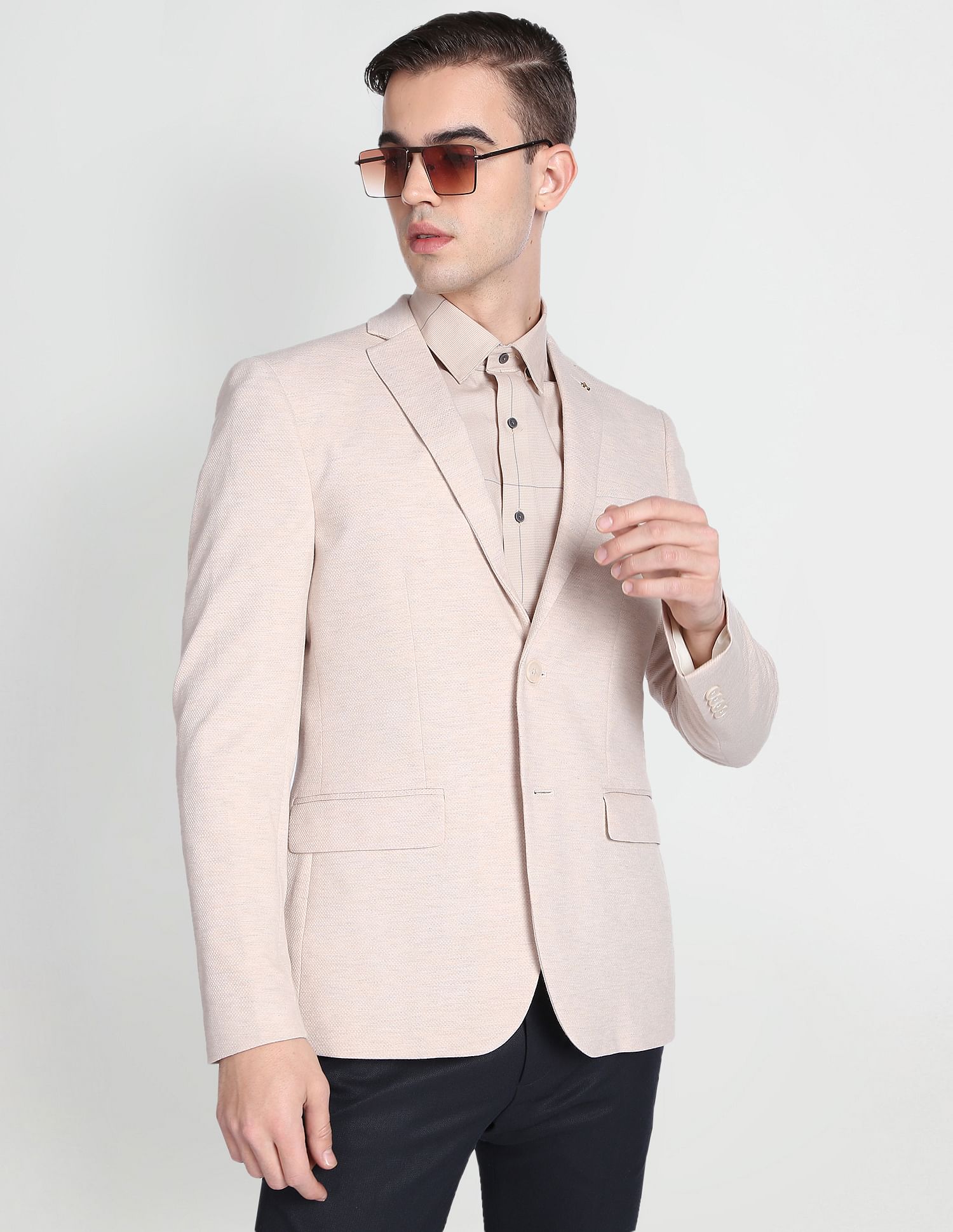 Zero Calorie Slim Fit Heathered Knit Blazer