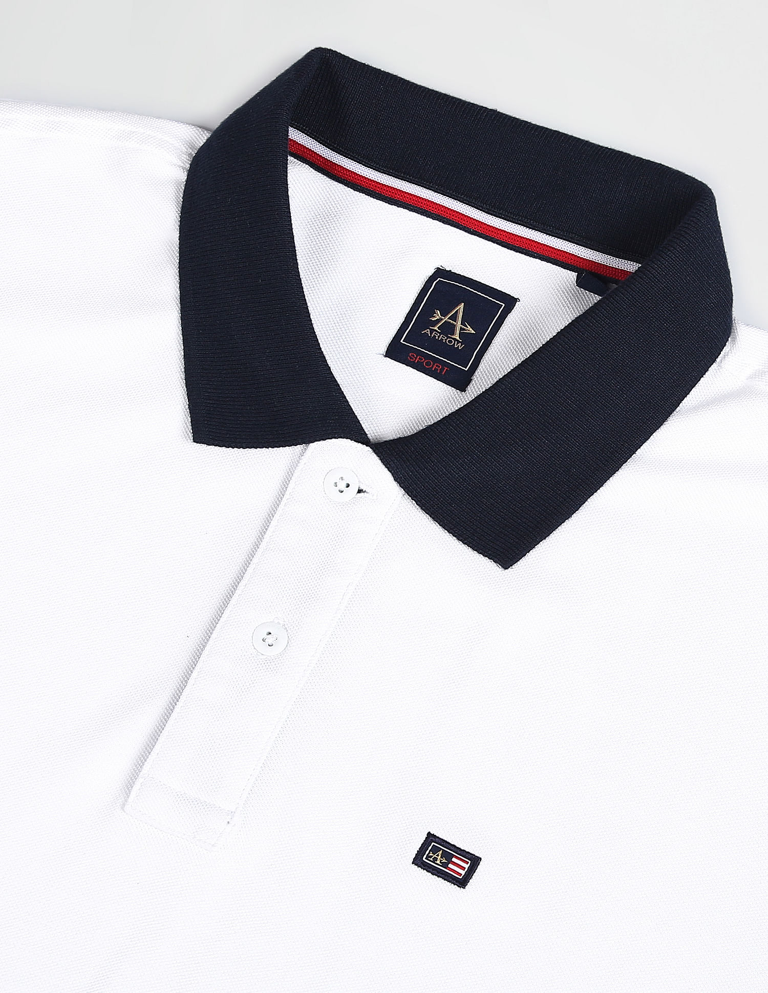 Contrast Sleeve Hem Polo Shirt