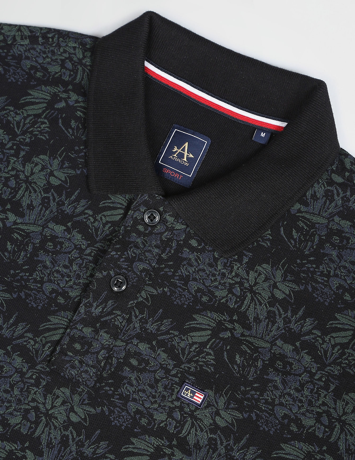 Floral Print Cotton Pique Polo Shirt